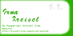 irma kreisel business card